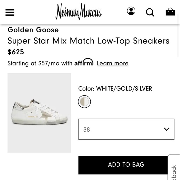 Golden Goose Superstar Sneakers, Mix Match Low-Top, Silver/Grey - Picture 10 of 10